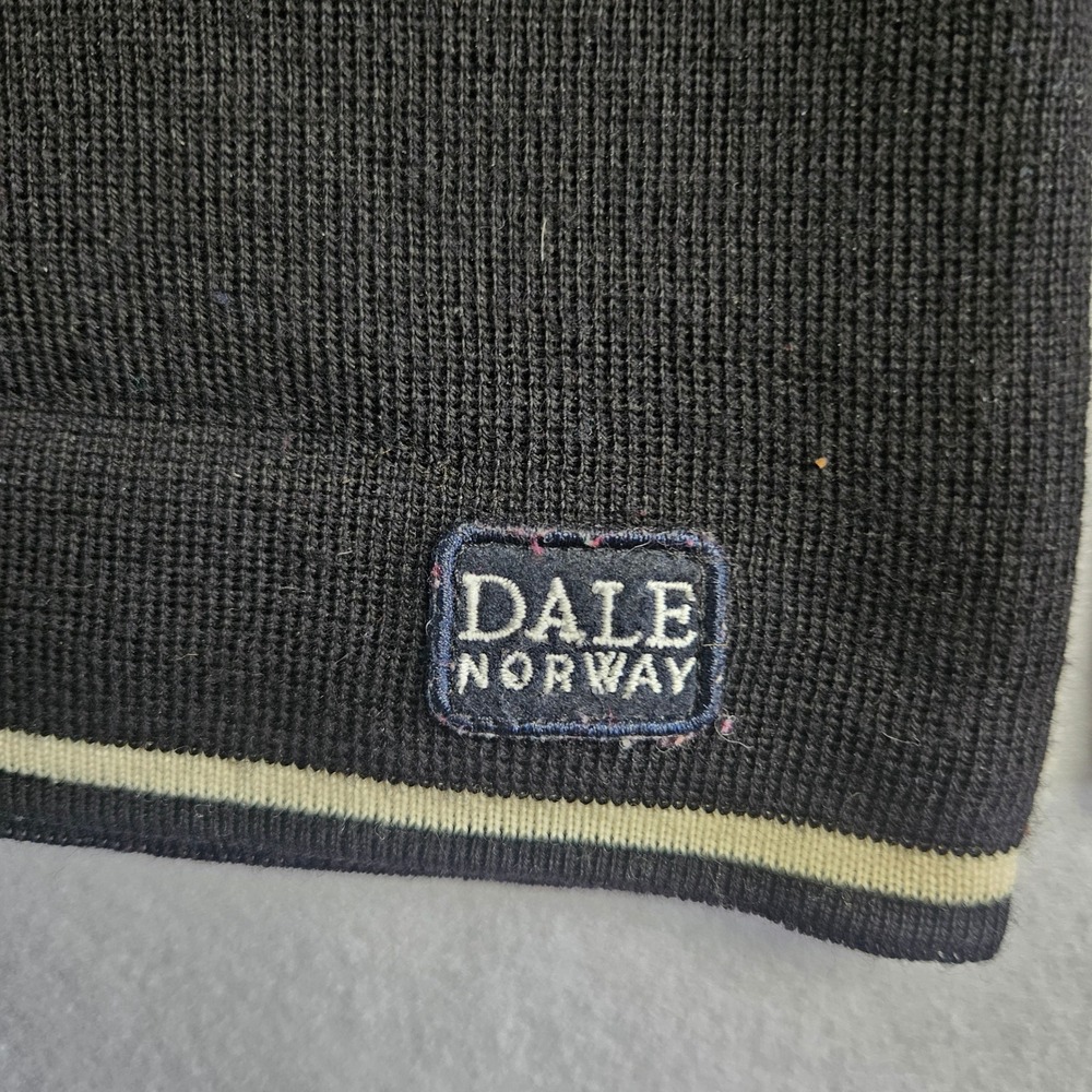 Dale of Norway Wool Quarter Zip Sweater Black Cream Snowflake Nordic Mens Large - Picture 2 of 13
